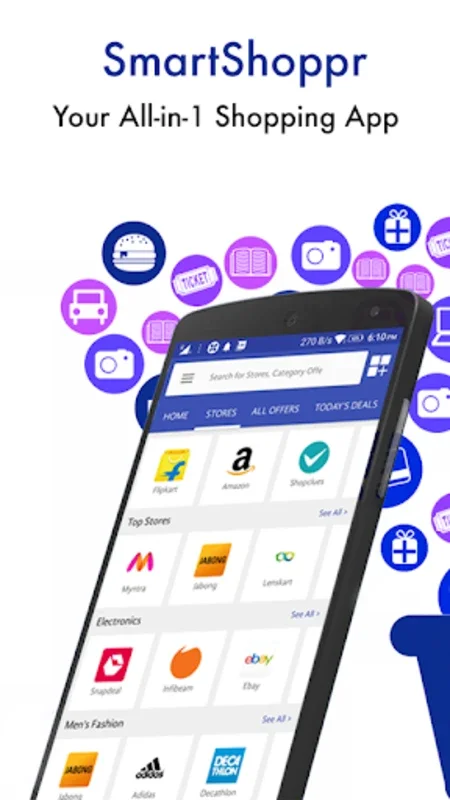 SmartShoppr: Android Shopping App with 500+ Indian Stores