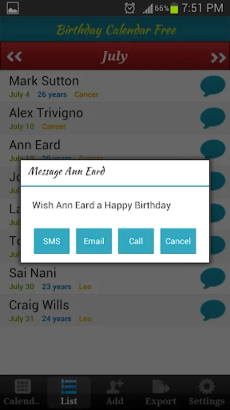 Birthday Calendar Free for Android: Effortless Birthday Management