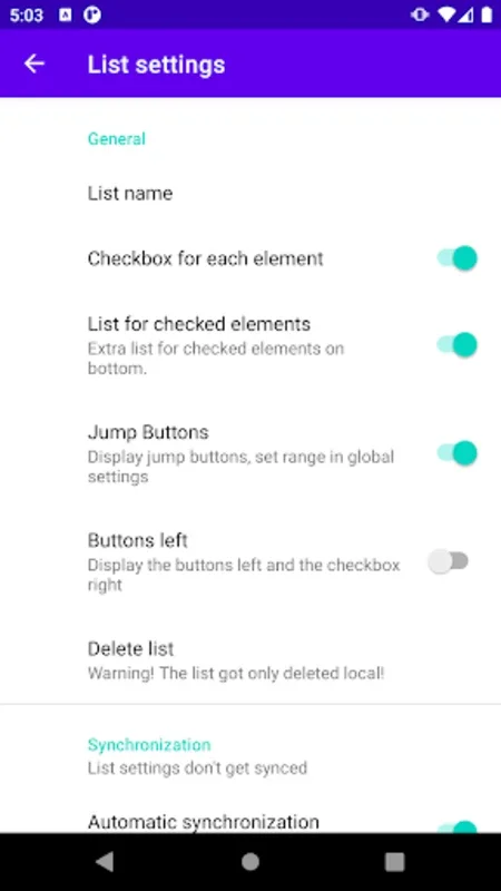 OpenSyncedLists for Android: Efficient List Management with Privacy