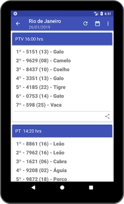 Bicho Certo - Resultados for Android: Instant State Results