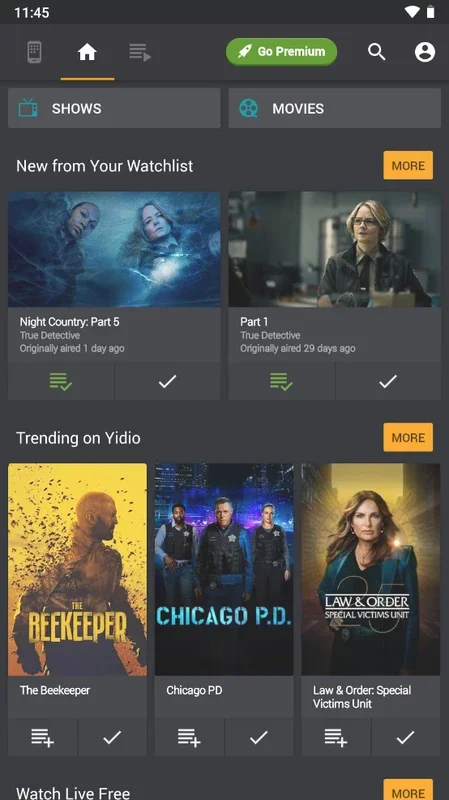 Yidio for Android: Manage All Your Streaming Content