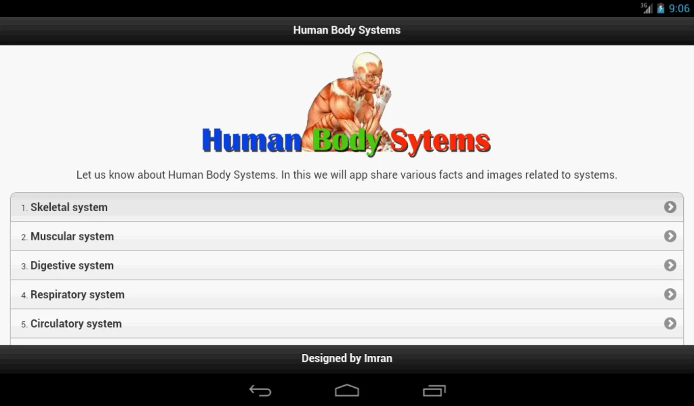 Human Body System for Android: Enrich Your Knowledge