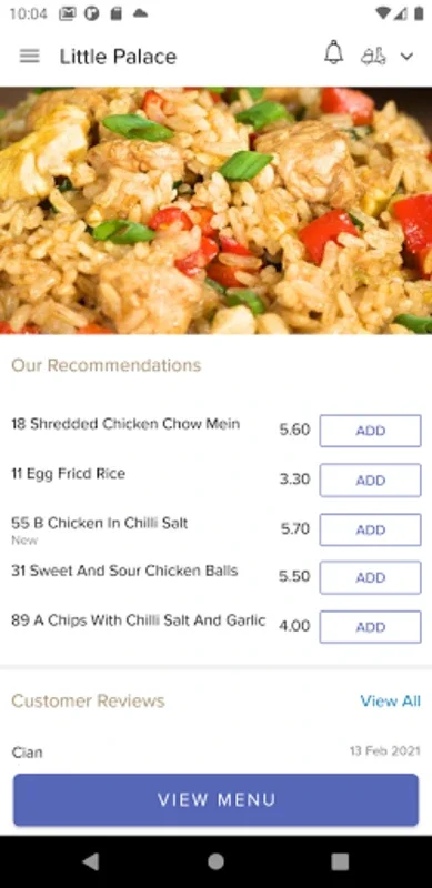 Little Palace for Android - Effortless Chinese Cuisine Ordering