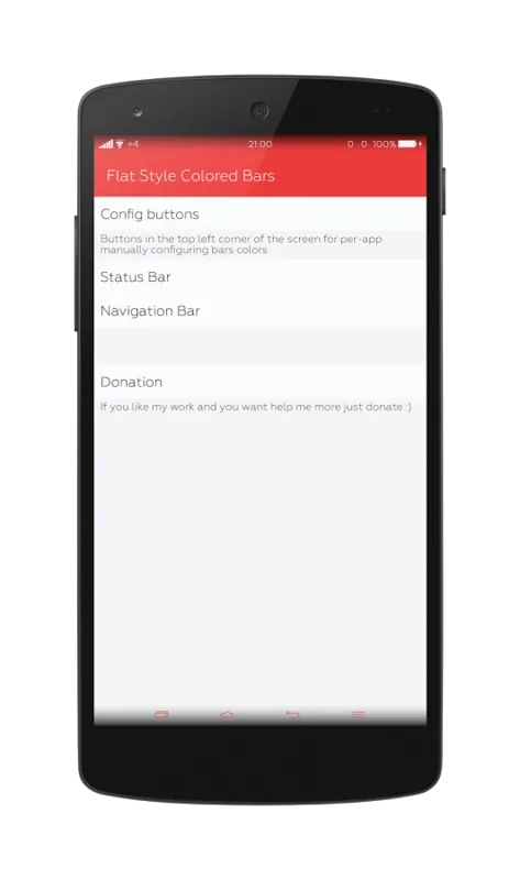 Flat Style Colored Bars for Android: Customize Navigation Bars