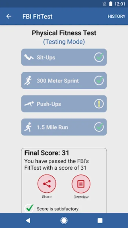 FBI FitTest for Android - Train with Official Routines