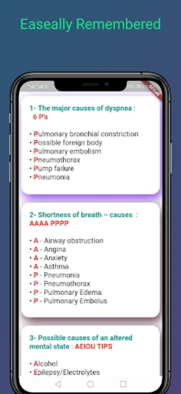 Nursing Mnemonics Cards for Android - Ace Nursing Exams