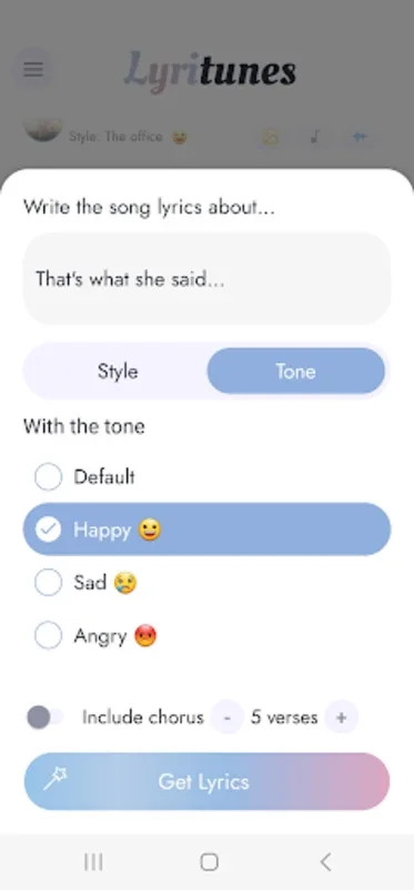 LyriTunes - Lyrics Generator for Android: Unleash Your Creativity
