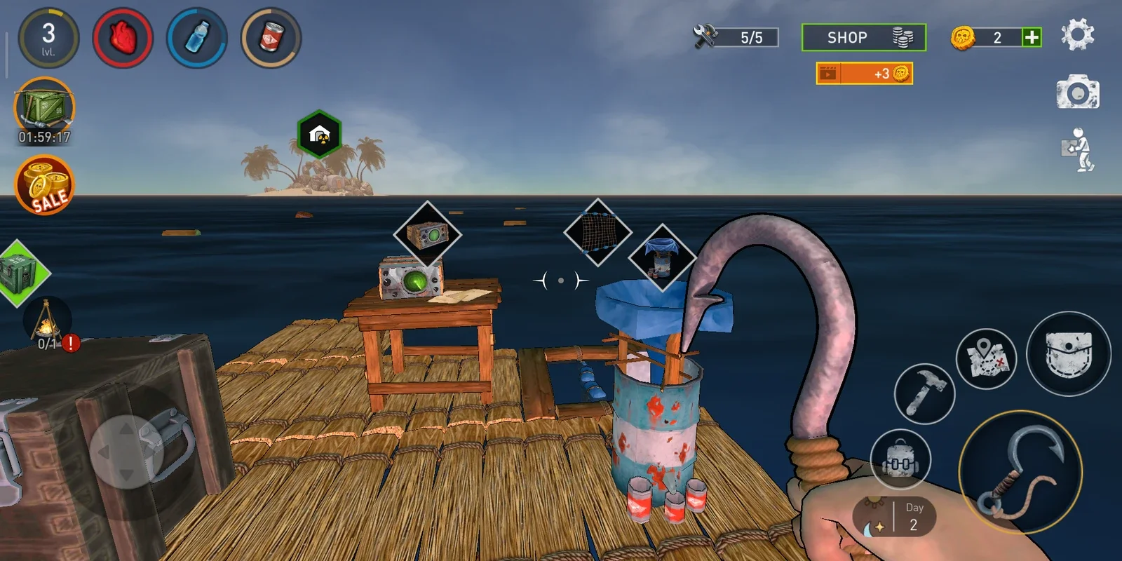 Ocean Nomad for Android - Survive in the Middle of the Ocean