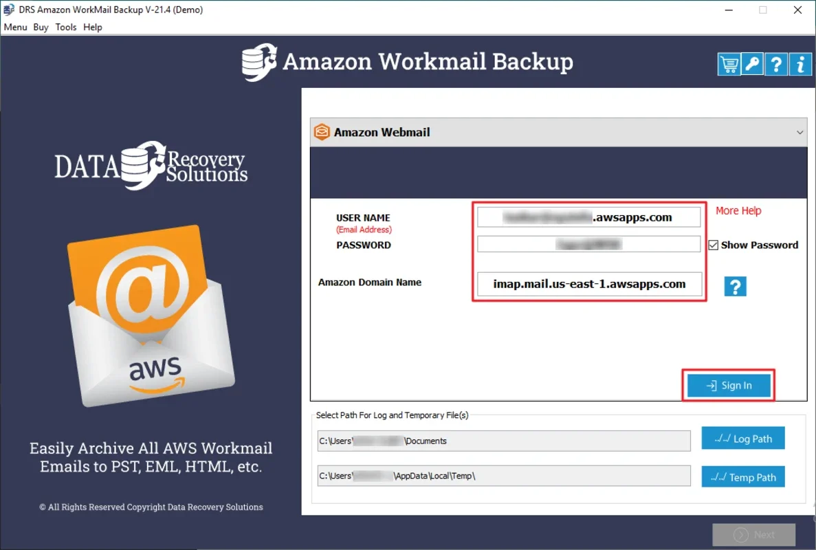 CloudMigration AWS WorkMail Migration Tool for Windows - Effortless Migration