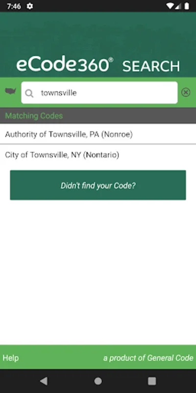 eCode Search for Android: Quick Access to Municipal Codes