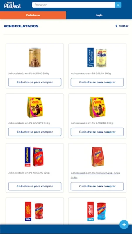 Nestlé Até Você for Android - Streamlined E-commerce