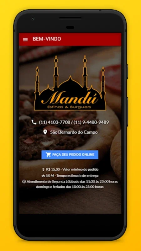 Mandu Esfihas & Burguers for Android: Order Delicious Food