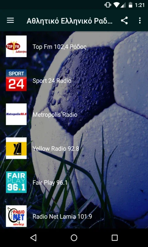 Sports Radios From Greece for Android - Live Sports Audio