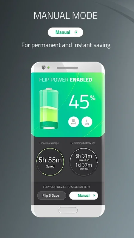 Flip&Save for Android - Battery Optimization at Your Fingertips