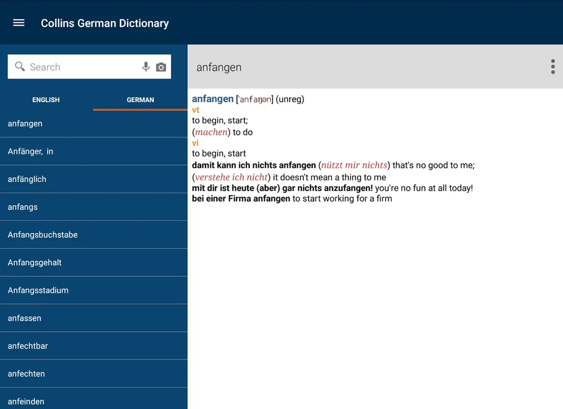 Collins German Dictionary for Android - Enhance Your Language Skills