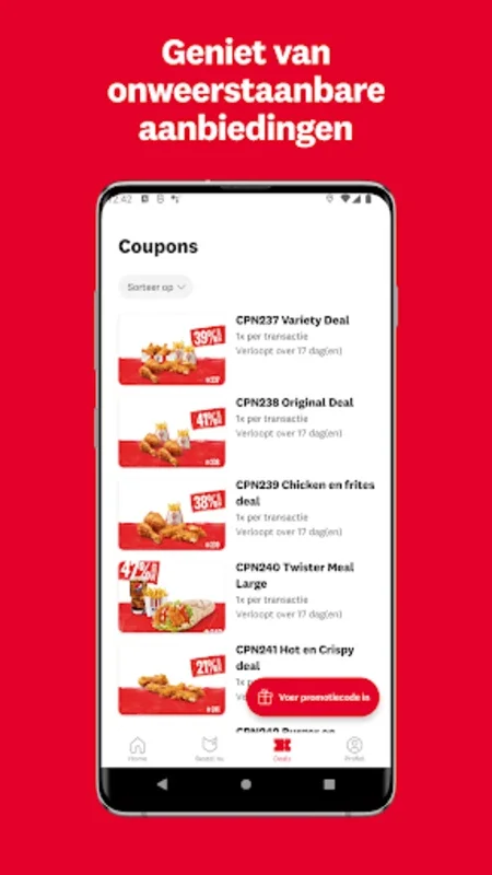 KFC Nederland for Android - Order and Save with Exclusive Deals