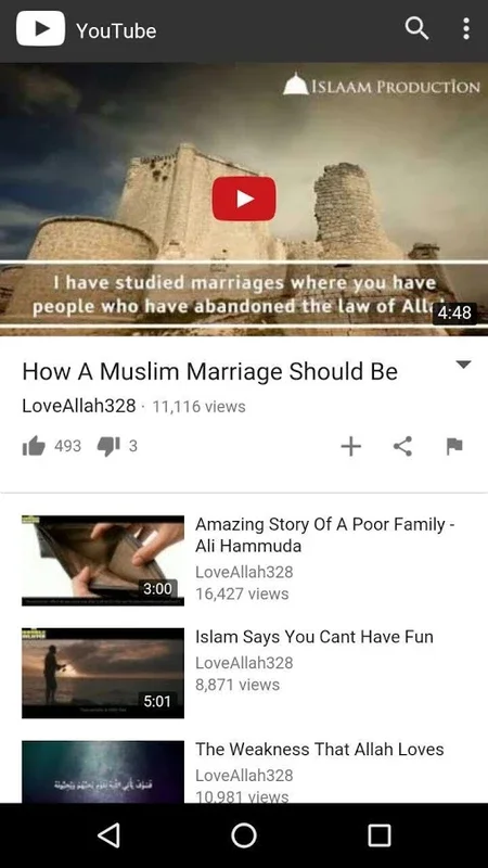 LoveAllah328 Youtube Videos for Android - Rich Content App