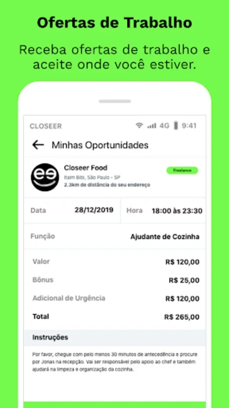 Closeer for Android - Find Flexible Food Service Jobs