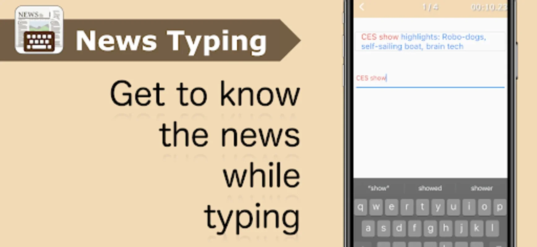 NewsTyping for Android: Enhance Typing with Science News