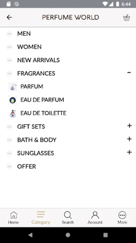 Perfume World for Android - Authentic Luxury Fragrances