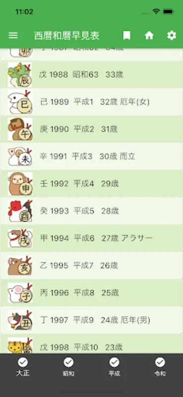 西暦・和暦・年齢・干支・人生暦の早見表 for Android - 便利なカレンダー統合アプリ