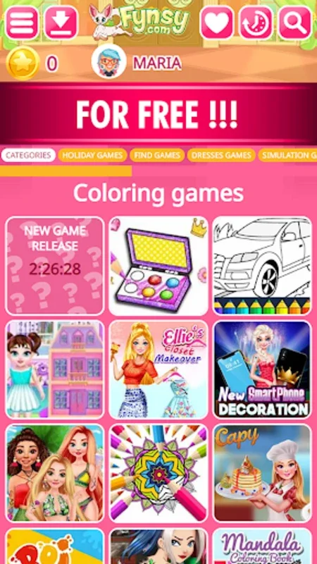 FYNSY for Android: 1000+ Girls' Games for Endless Fun