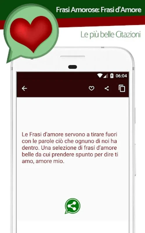 Frasi Amore for Android - Romantic Phrases App