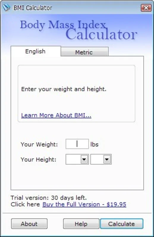 BMI Calculator for Windows - Free and Easy to Use