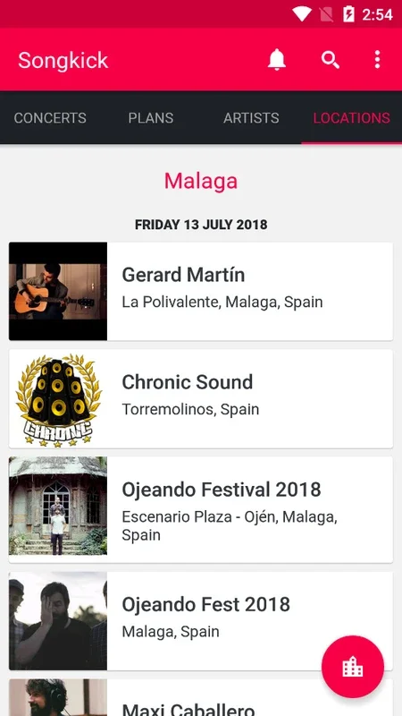 SongKick Concerts for Android: Never Miss a Concert