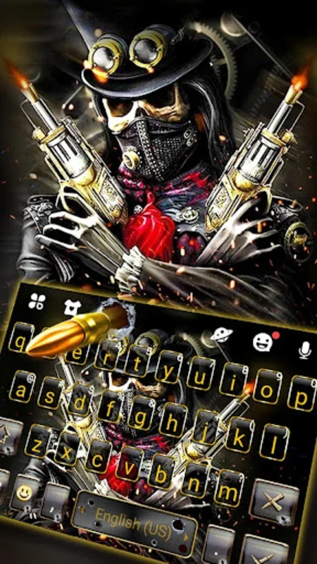 Skull Gun Theme for Android - Free Customizable Keyboard