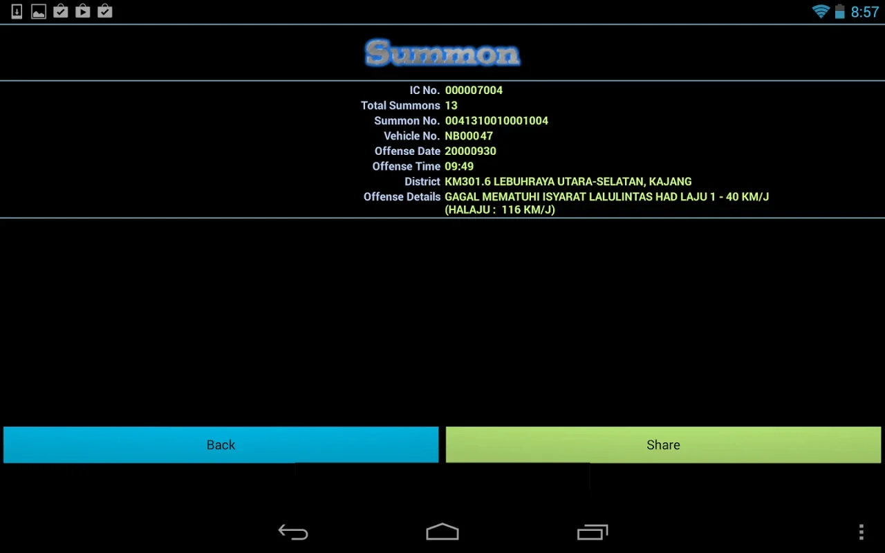 Malaysia JPJ Summons for Android - Efficient Summons Management