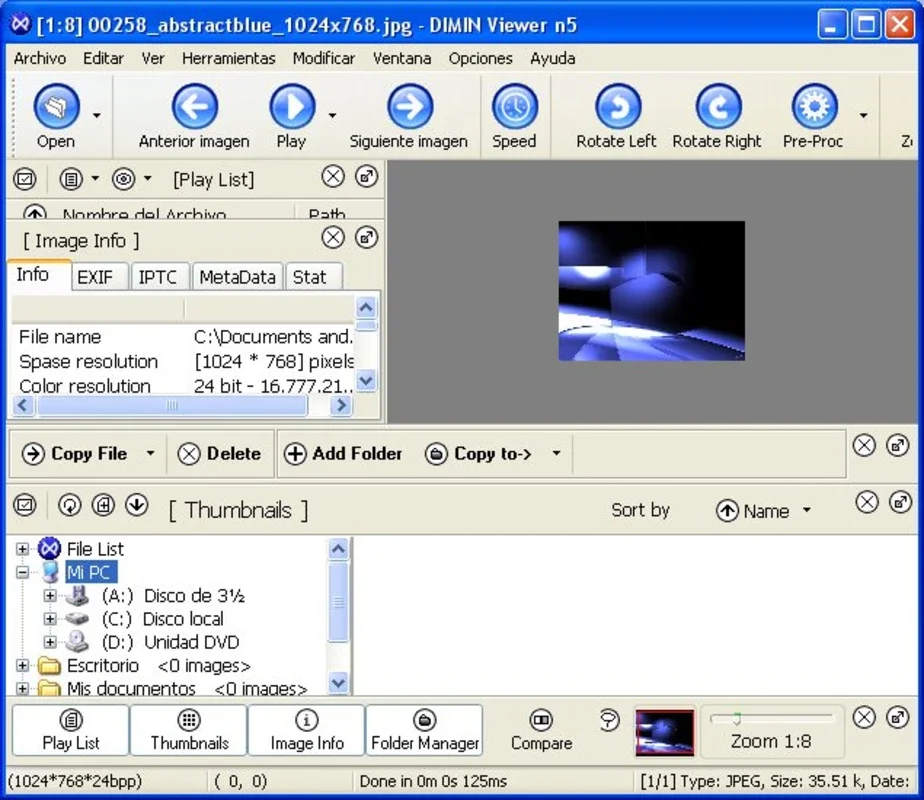 Dimin Viewer n5 for Windows - Free Image Viewer and Editor