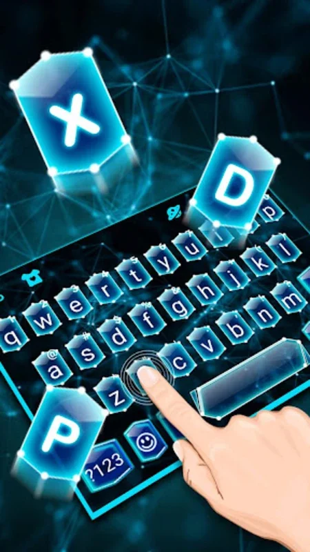 Neon Tech 3D Keyboard Theme for Android - Customizable & Smart