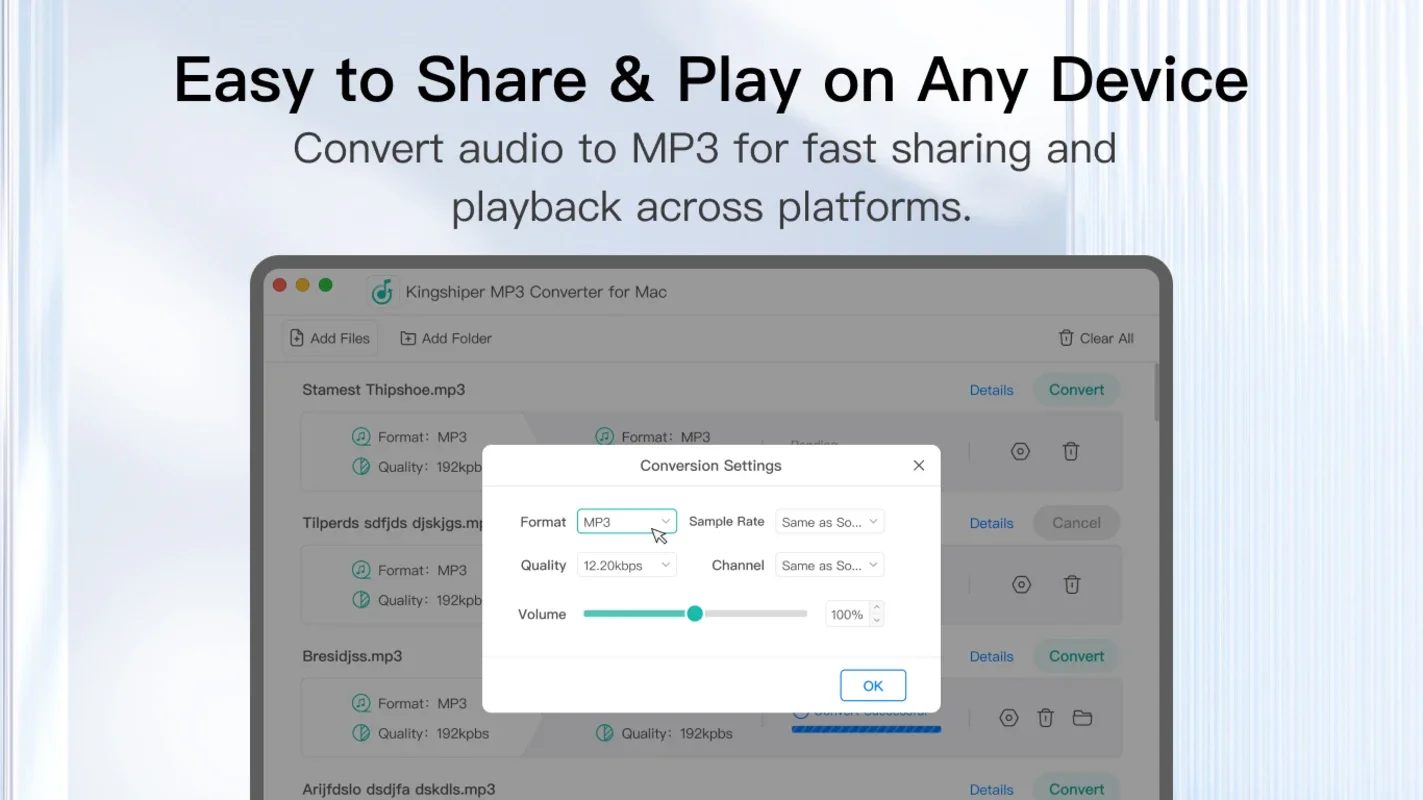 Kingshiper MP3 Converter for Mac - Simplify Audio Conversion