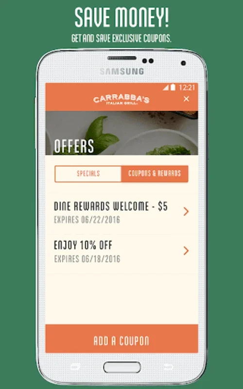 Carrabba's Italian Grill for Android - Seamless Dining