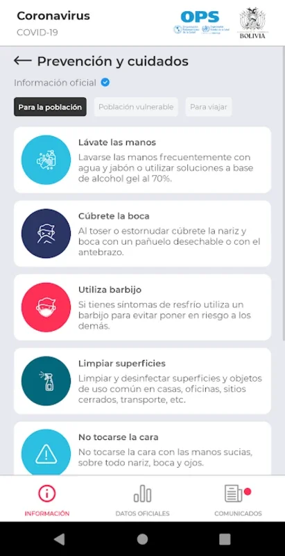 Coronavirus Bolivia for Android - Stay Informed