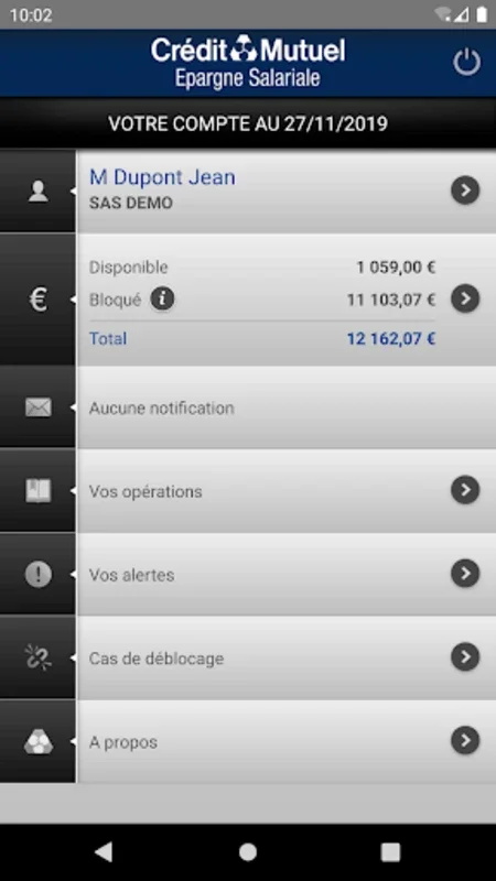 Epargne Salariale for Android - Manage Employee Savings Securely