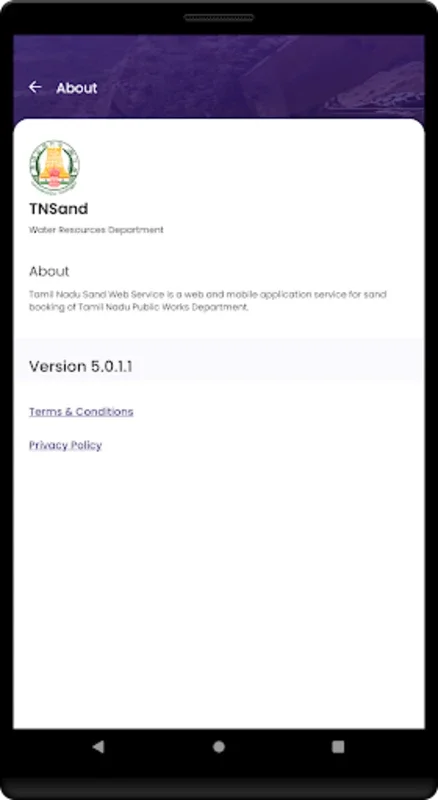 TNsand for Android: Streamline Sand Booking