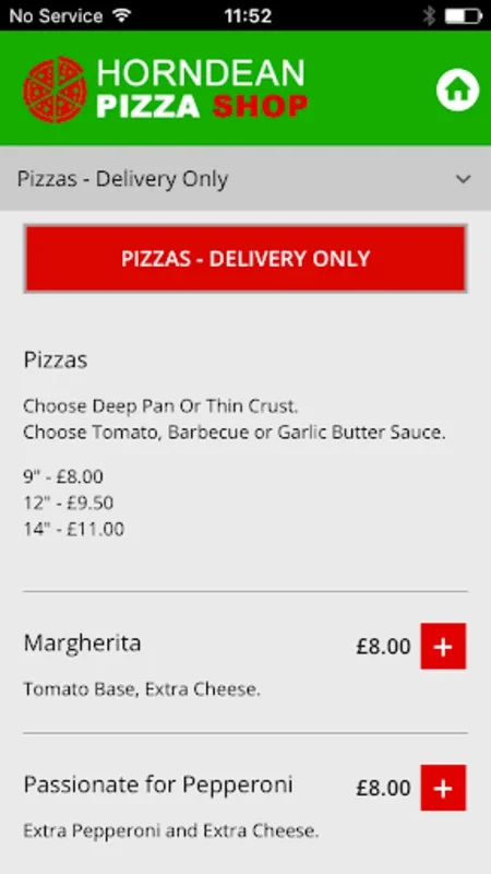 Horndean Pizza Shop for Android - Order Pizza with Ease