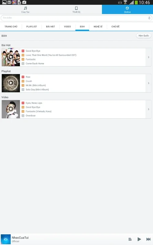 NhacCuaTui on Android: Stream Vietnamese Music