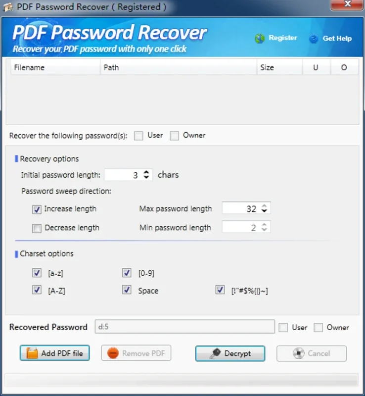 PDF Password Recover for Windows - Safely Remove Password Restrictions