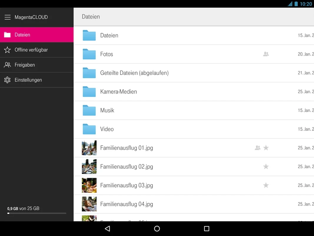 MagentaCLOUD for Android: Secure Cloud Storage