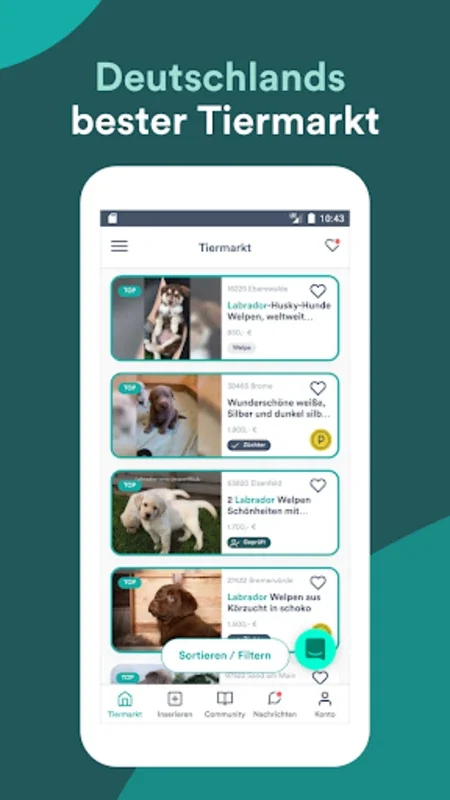 DeineTierwelt for Android - Connect with German Animal Platform