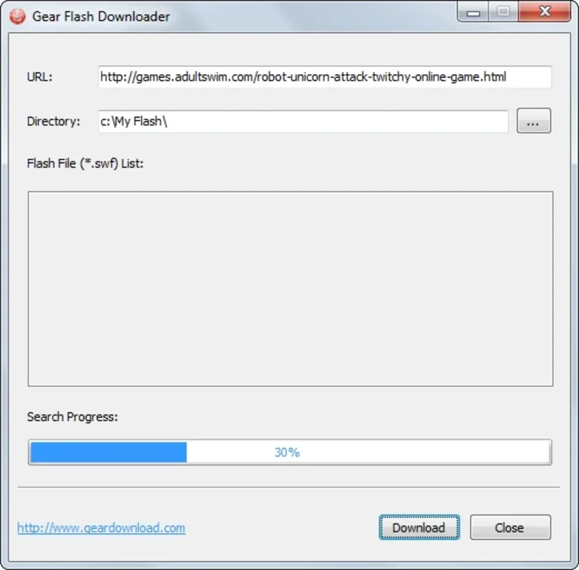 Gear Flash Downloader for Windows - Efficient SWF File Downloading