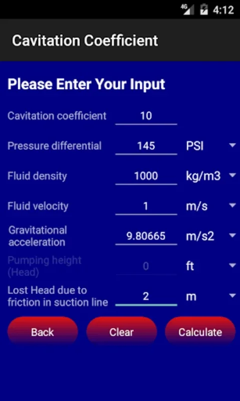 Cavitation Coefficient Lite for Android - Accurate Calculations