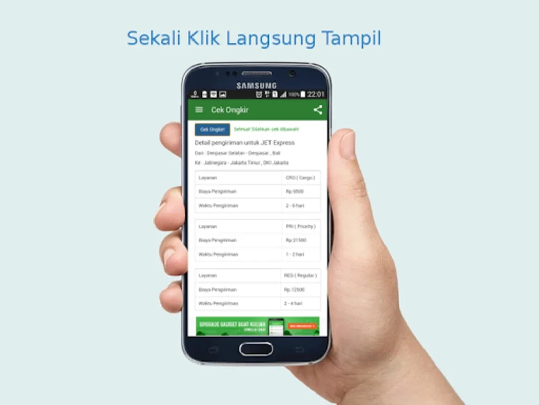 Cek Ongkir JNE, TIKI, POS (Al for Android - Check Shipping Costs Easily