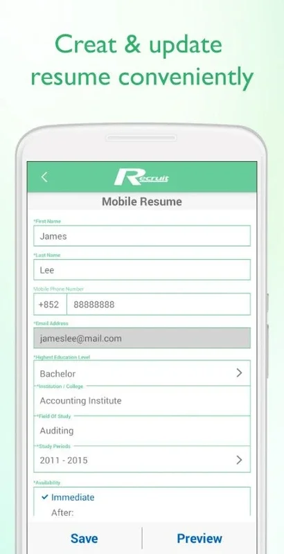 Recruit for Android - Find Jobs in Hong Kong