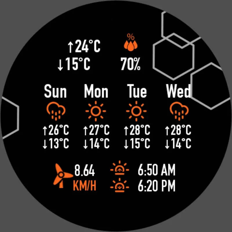 Hexane Digital Watch Face for Android - Stylish & Functional