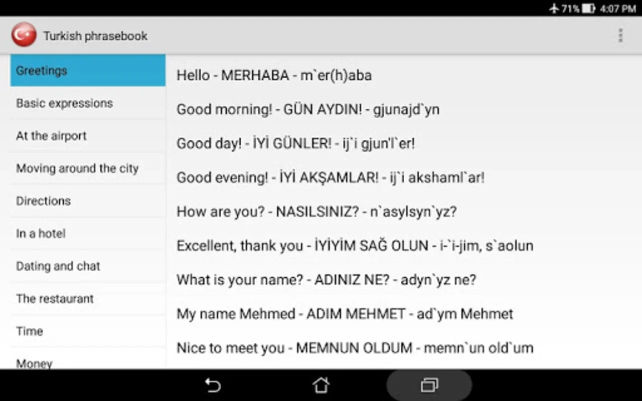 Turkish Phrasebook for Tourists for Android: Facilitate Travel