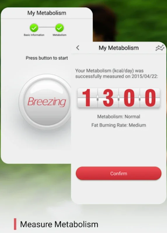 Breezing for Android: Accurate Metabolic Rate Tracking